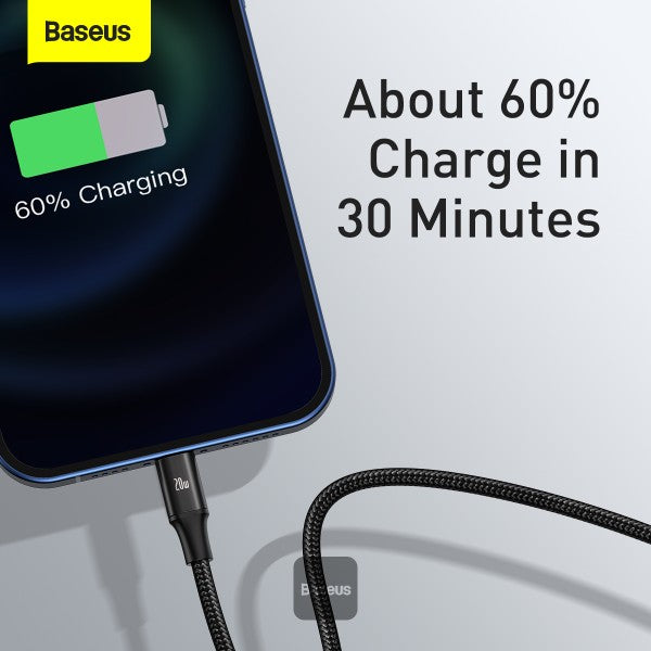 Baseus Rapid Series 3-in-1 Fast Charging Data Cable Type-C to M+L+C PD 20W 1.5m