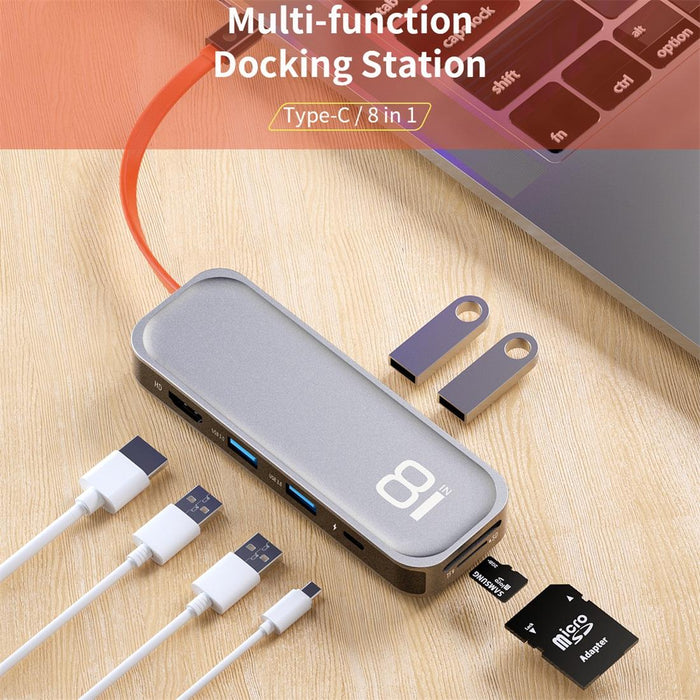 ROCK TR03 8 in 1 Type-C  to HDMI Multifunctional Extension Adapter