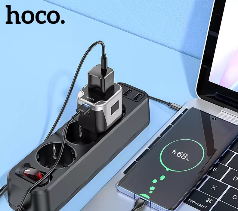 Hoco AC5 2USB+1Socket Universal Conversion Charger