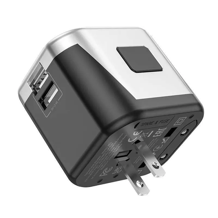 Hoco AC5 2USB+1Socket Universal Conversion Charger